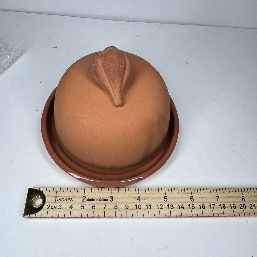 Progressive Terra Cotta Garlic‎ Roaster w Lid Box Instructions Vintage